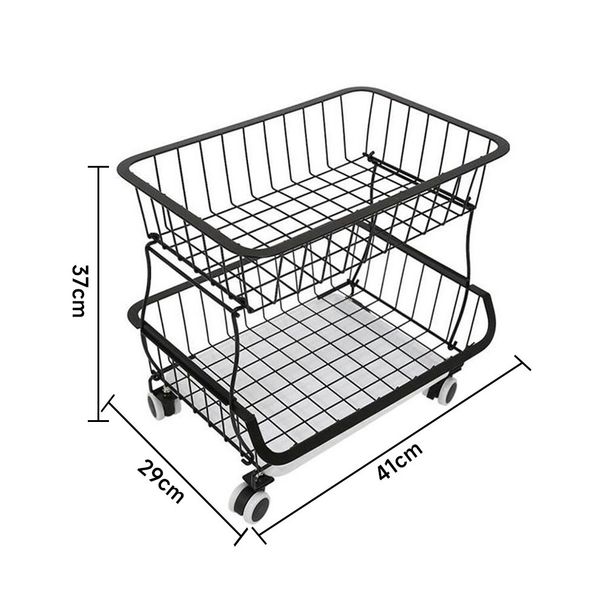 Kitchen Rack Storage Basket Holder Shelf 4/5/6 Tier Storage Cart Vegetable Fruit_voghion.com