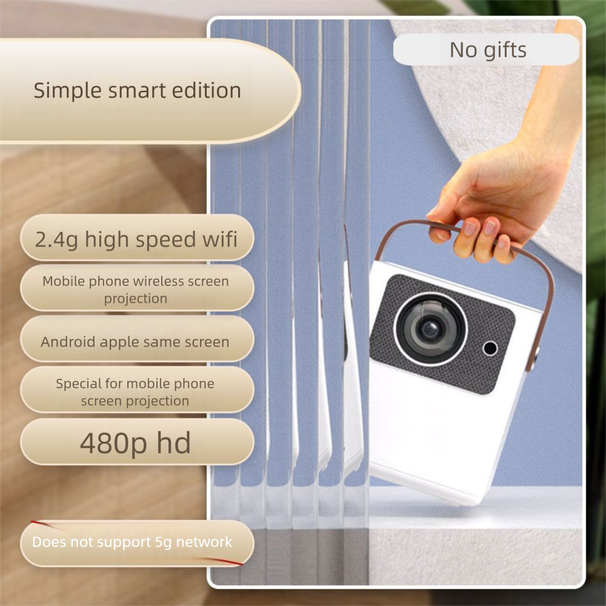 Neu 5G Tragbare HD Smart Projektor WiFi Mobile Screen Casting Heimkino Schlafzimmer Wohnzimmer Wand Projektion_voghion.com