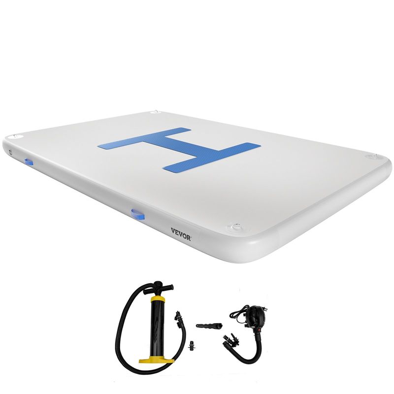 VEVOR 13'x6.5'x6' Inflatable Dock Platform, 8 to 10 Person Inflatable Floating Dock, Floating Platform with Electric Air Pump & Hand Pump for Pool Bea_voghion.com