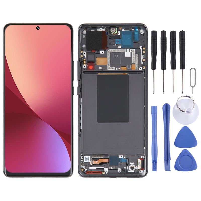 Originalni LCD zaslon AMOLED za Xiaomi 12 Pro / 12S Pro Digitalizator v celoti z okvirjem (črn)_voghion.com