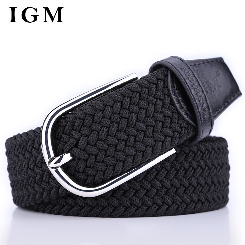 Canvas Woven No Hole Elastic Belt, Versatile For Men, Students, And Young People, Trendy Jeans Belt_voghion.com