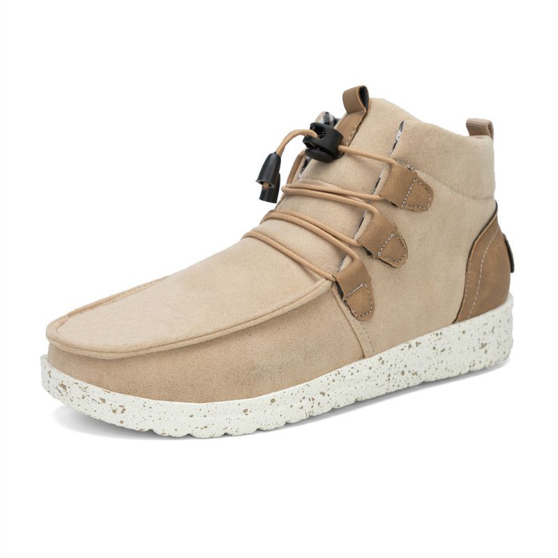 Grote maat nieuwe hoge ronde neus kleur veter casual herfst en winter katoenen schoenen 43_voghion.com