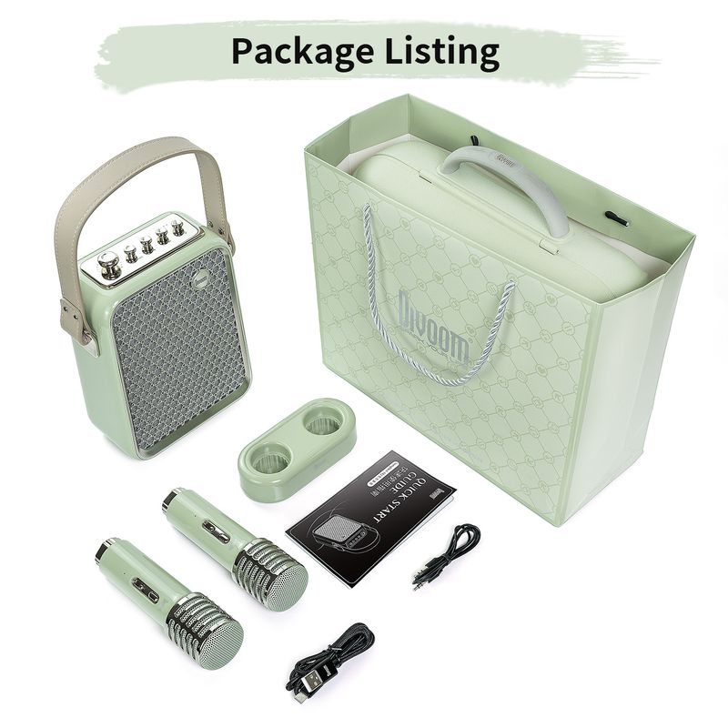 Divoom Songbird-HQ Portable Bluetooth Speaker 50W Powerful Sound With Karaoke Microphone Voice Change Mode_voghion.com