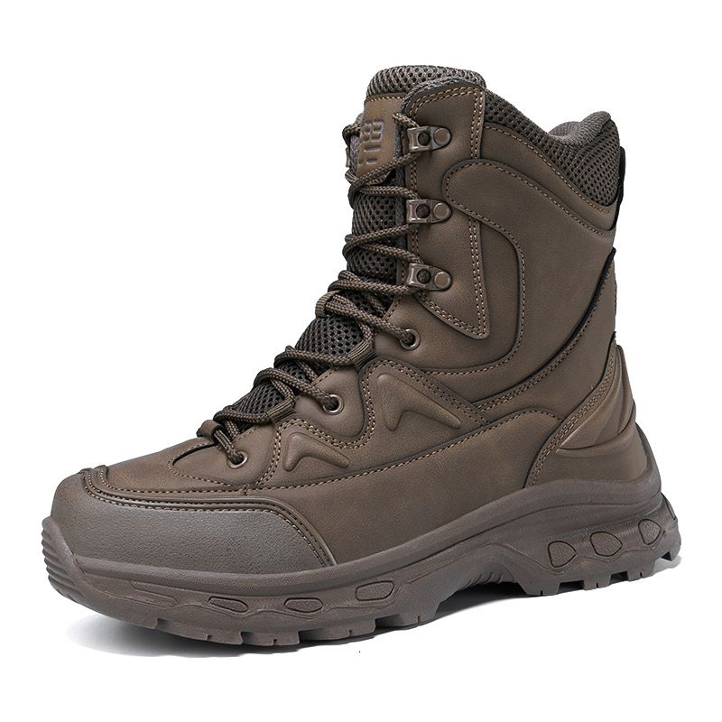 Scarpe da uomo nuove grandi dimensioni stivali da combattimento PU Mesh Mid Cut stivali tattici resistenti all'usura scarpe da trekking sportive all'aperto stivali da trekking_voghion.com