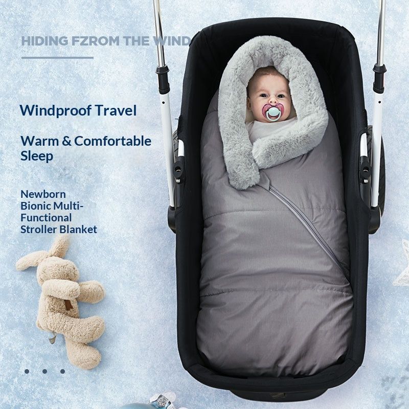 ToyPulse New Stroller Sleeping Bag Dual-use Outing Wrap Autumn Winter Thickened Warm Baby Supplies Anti-kick Blanket_voghion.com