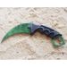 Karambit Knife Trainer – nóż treningowy ze stali nierdzewnej z pochwą dla początkujących – w 100% bezpieczne narzędzie treningowe (zielony)_voghion.com