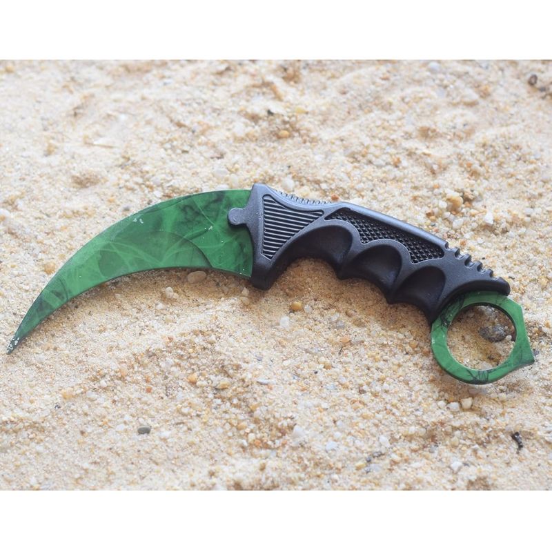 Karambit Knife Trainer - Stainless Steel Practice Training Knife With Sheath For Beginner - 100% Safe Trainer Tool (Green)_voghion.com