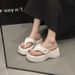 Niche design sandals for women 2024 new metal buckle flip flops summer outdoor open-toed Roman sandals_voghion.com