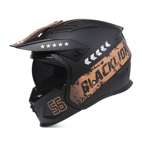 Casco da motociclista Casco integrale Casco combinato staccabile per adulti quattro stagioni universale invernale Casco da equitazione_voghion.com