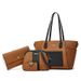 Stylish 3-Piece Women's Handbag Set - Crossbody, Shoulder & Tote Bag With Detachable Mini Bag - Trendy PU Leather Purse For Daily Use_voghion.com