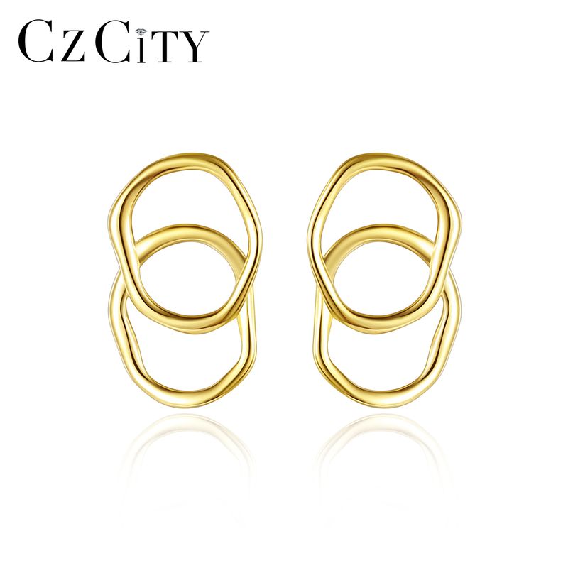Orecchini a bottone geometrici per donna, gioielli raffinati, moda, argento sterling, regalo per feste da ragazza_voghion.com