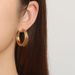 INS European and American fashion round multi-layer patchwork flat stainless earrings women's retro trend plating earrings_voghion.com