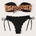 Maillot de bain deux pièces imprimé léopard pour femme, avec lien en dentelle, bikini sexy, nouveauté 2025_voghion.com