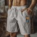 Cotton Linen Shorts For Men In Summer, Thin, Resistant Wrinkle Free Work Pants, Breathable And Sweat Absorbing_voghion.com