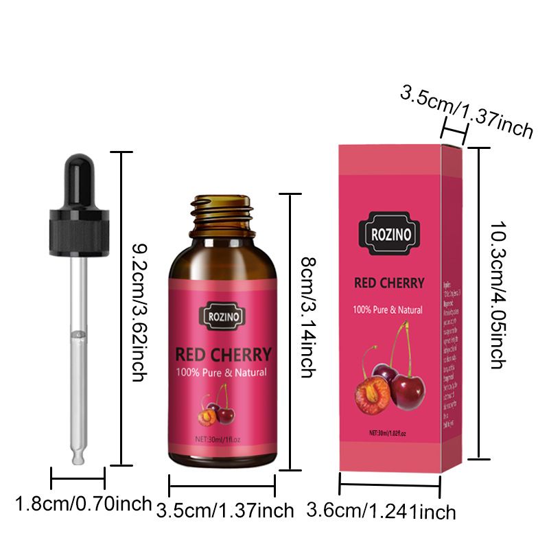 Olio essenziale per aromaterapia unilaterale con un aroma dolce e fragrante, può massaggiare piante pure. Ciliegie, piccole ciliegie e_voghion.com