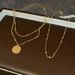 Golden Double Layered Round Sequin Necklace, New Creative Temperament, Collarbone Chain, Fashionable And Personalized_voghion.com