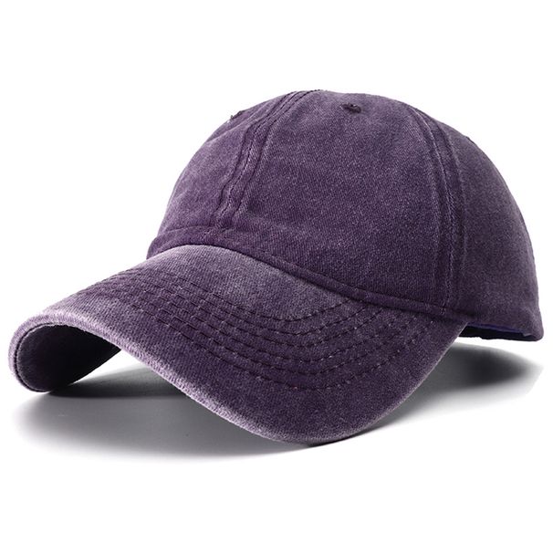 Unisex Plain Baseball adjustable Solid Color Peaked Cap Vintage Washed Cotton Snapback Hats for Women Men Gorras Para_voghion.com