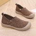 New Style Women's Single Shoes Spring And Autumn Non Slip Soft Sole Slip On Lazy Shoes Flat Bottom Lightweight Toad Shoes Casual Breathable_voghion.com