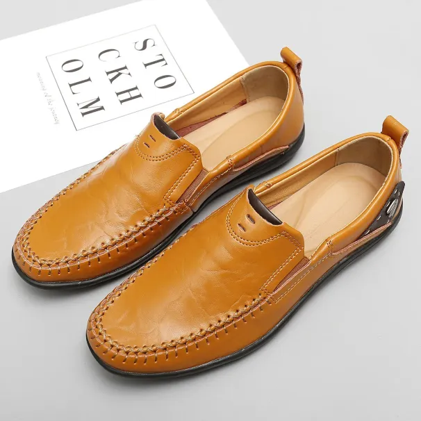 Size 13 designer leather autumn and winter plus size bean cross-border British business men's single kick shoes_voghion.com