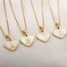 Exquisite Small Heart shaped White Shell 26 English Letter Necklace Love Pendant Collar Chain Simple and Fashionable_voghion.com