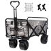 Collapsible Heavy Duty Beach Wagon Cart Outdoor Folding Utility Camping Garden Beach Cart With Universal Wheels Adjustable Handle Shopping_voghion.com