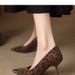 French Style Metal Toe High Heels For Women, Thin Heel, 2025 New Niche Leopard Print Design, Elegant Versatile Shallow_voghion.com