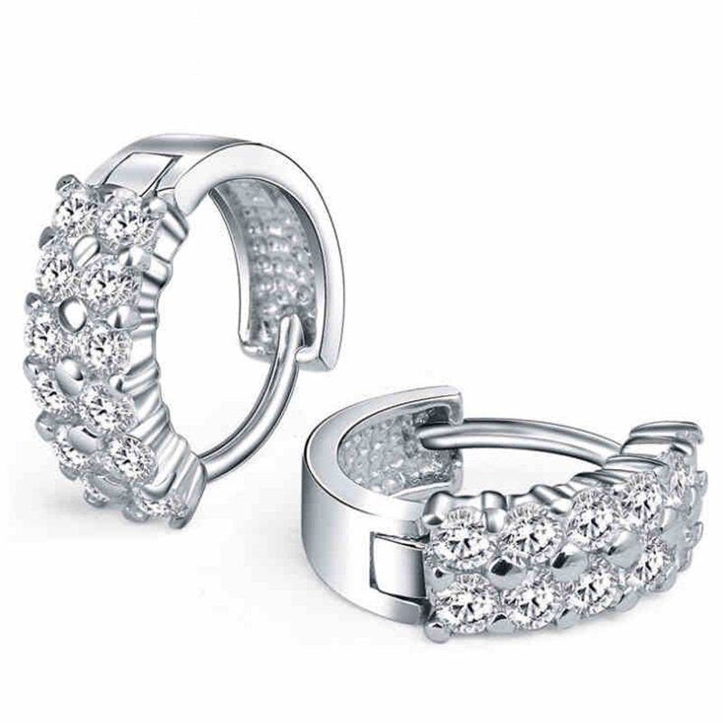 Sterling VENUS  Sier Zircon InlayWomen Earrings Fashion Simple Jewelry Gift Pendientes De Plata Wholesale_voghion.com