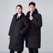 "Unisex Black Cotton Work Jacket – Mid-Length Winter Hooded Coat For Professionals"_voghion.com