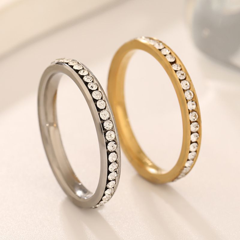 Bague en acier titane au design unique, minimaliste et simple, incrustée de diamants, bagues de couple ultra-fines, bijoux pour la main_voghion.com