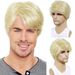 Synthetic Clip-in Men's Golden Fashion Wig Short Straight Hair_voghion.com