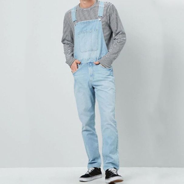 Herrenbekleidung Herren Hosenträger Jeans Jumpsuit Hose Beliebte Arbeitskleidung Einfache Mode Lässige Overalls_voghion.com