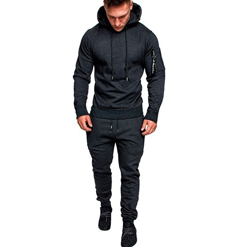 Hommes 2 pièces survêtement survêtement Jogging décontracté chaud respirant mèche Fiess course vêtements de sport militaire tactique_voghion.com