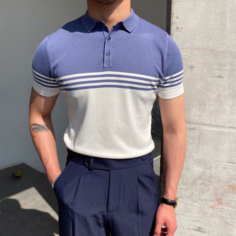 Polo estive da uomo, saldi estivi per uomo, modelli casual da lavoro, maniche corte e sottili._voghion.com