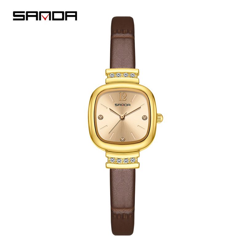 Women's Stylish Square Diamond-Accented Quartz Watch – Slim, Water-Resistant & Versatile For Casual & Formal Wear Casual Style Fashion All Match Watch_voghion.com