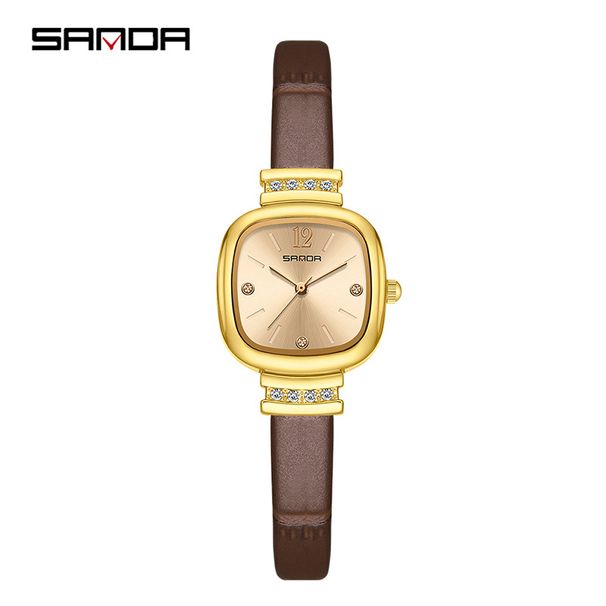 Women's Stylish Square Diamond-Accented Quartz Watch – Slim, Water-Resistant & Versatile For Casual & Formal Wear Casual Style Fashion All Match Watch_voghion.com