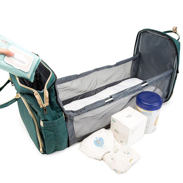 Mochila dobrável impermeável para berço de bebê, multifuncional e portátil, ideal para viagens e para gestantes._voghion.com