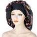 Unisex Hair Care Wide Brim Long Tail Extra Large Shower Cap Fashion Print Ladies Large Satin Night Cap_voghion.com