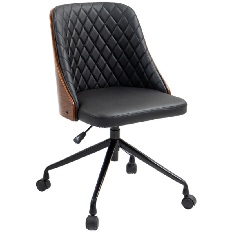 Vinsetto Bureau sans bras, Ergonomischer Drehstuhl, Höhenverstellbar, Noir, Idéal pour le bureau à domicile et les jeux_voghion.com