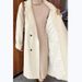 Abrigo de mezcla de lana abrigado para mujer, talla grande, con solapa de muesca y forro polar. Abrigo de invierno fluido de largo medio para mujer (negro/beige)._voghion.com