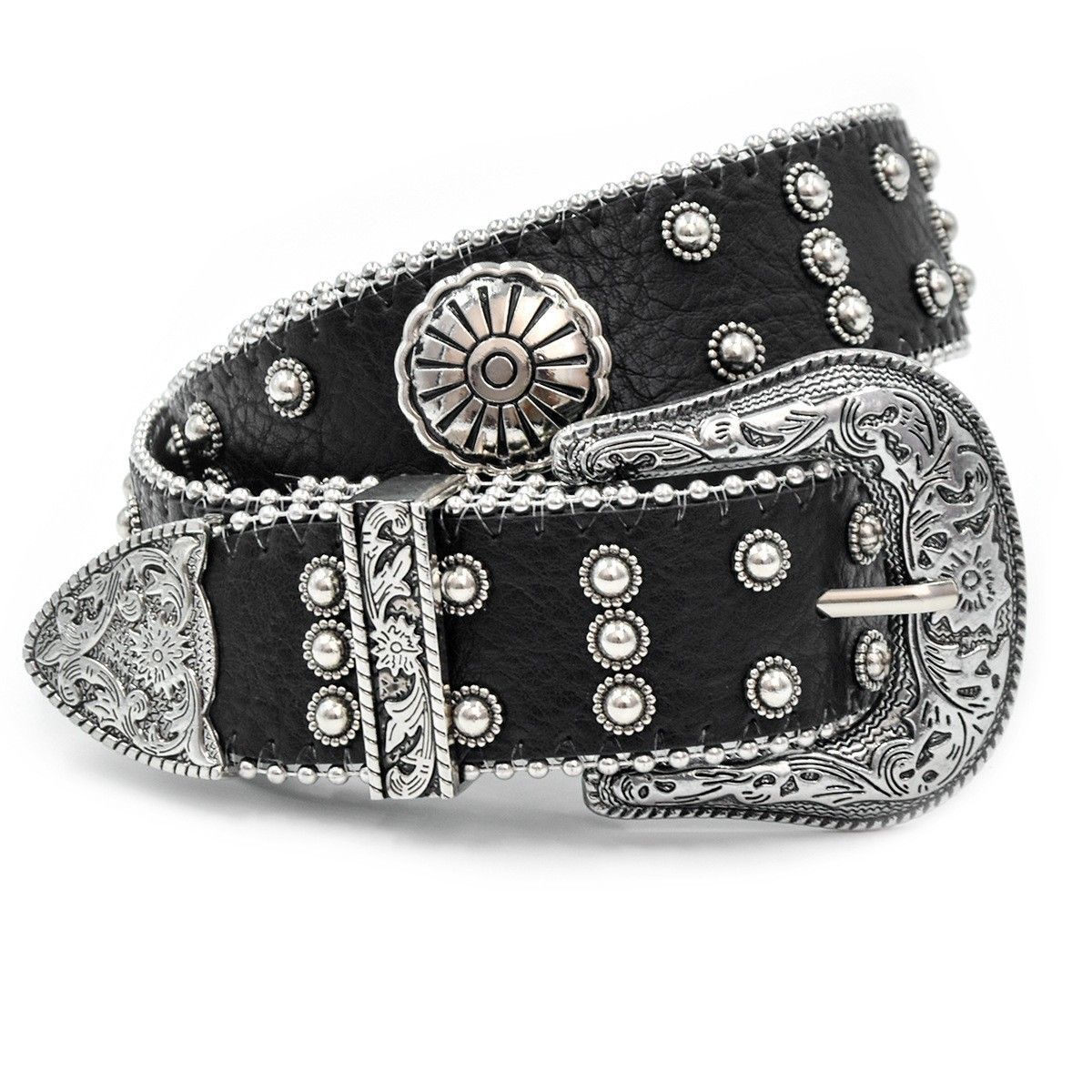 Women's Western Punk Belt, Y2K Studded Waistband With Alloy Buckle For Jeans & Skirts_voghion.com