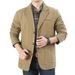 Men's Relaxed Fit Blazer Jacket - 100% Cotton Casual Suit Coat With Notch Lapel, Stretch Comfort For Big & Tall, Business Casual Outerwear_voghion.com