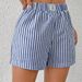 New Women's Spring And Summer Casual High Waist Striped Loose Lazy Style Shorts Fashionable Outer Wear Pants_voghion.com