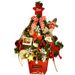 Weihnachts-Minibaum-Set, 45 cm und 60 cm, beflockt, mit LED-Lichtern – Dekorationen in Rosa, Weiß, Rot und Gold für die Feiertage und das Zuhause_voghion.com