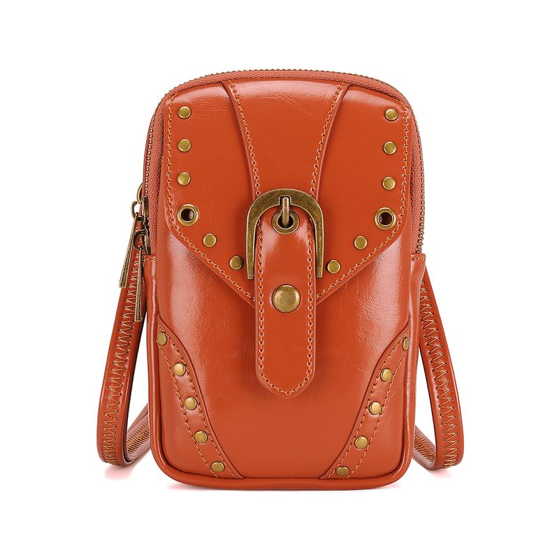 New punk women's bag retro brown outdoor mobile phone change mini bag sports casual mini waist bag_voghion.com