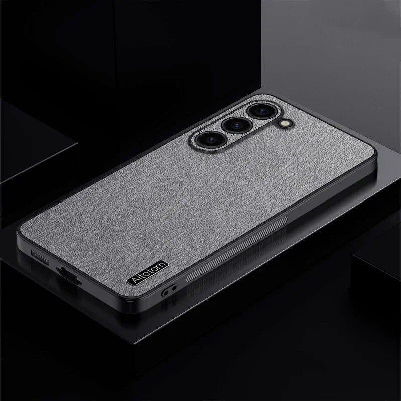 Lathr Wood Pattrn Za Samsung Galaxy S24 S23 S22 S21 Plus Not 20 Ultra Shockproof Silicon Back Covr Protction_voghion.com
