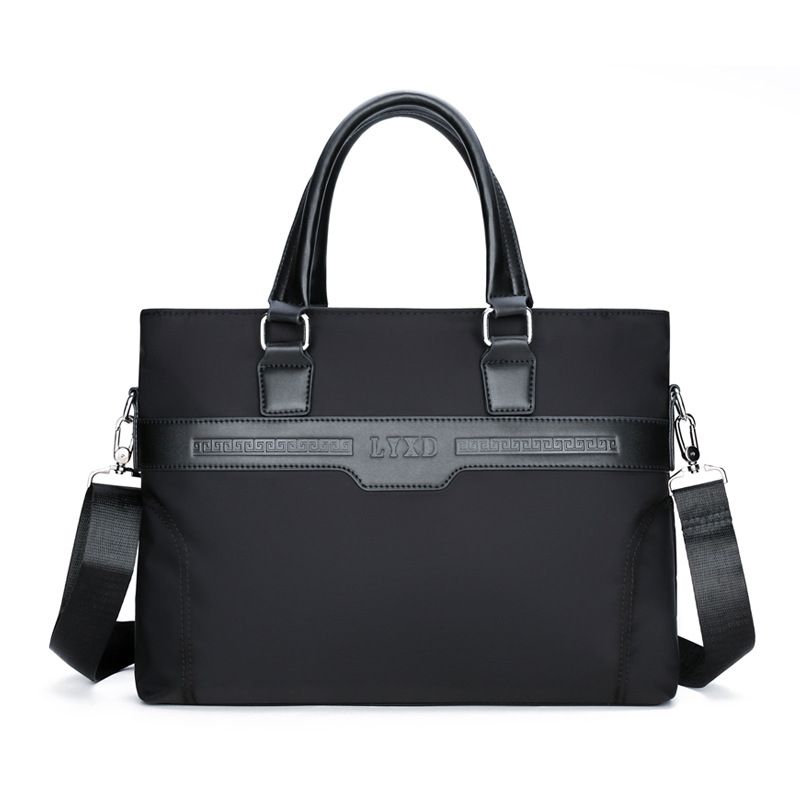 New Men's Handheld Briefcase Large Capacity Commuter Shoulder Crossbody Office Business Document Laptop Bag_voghion.com