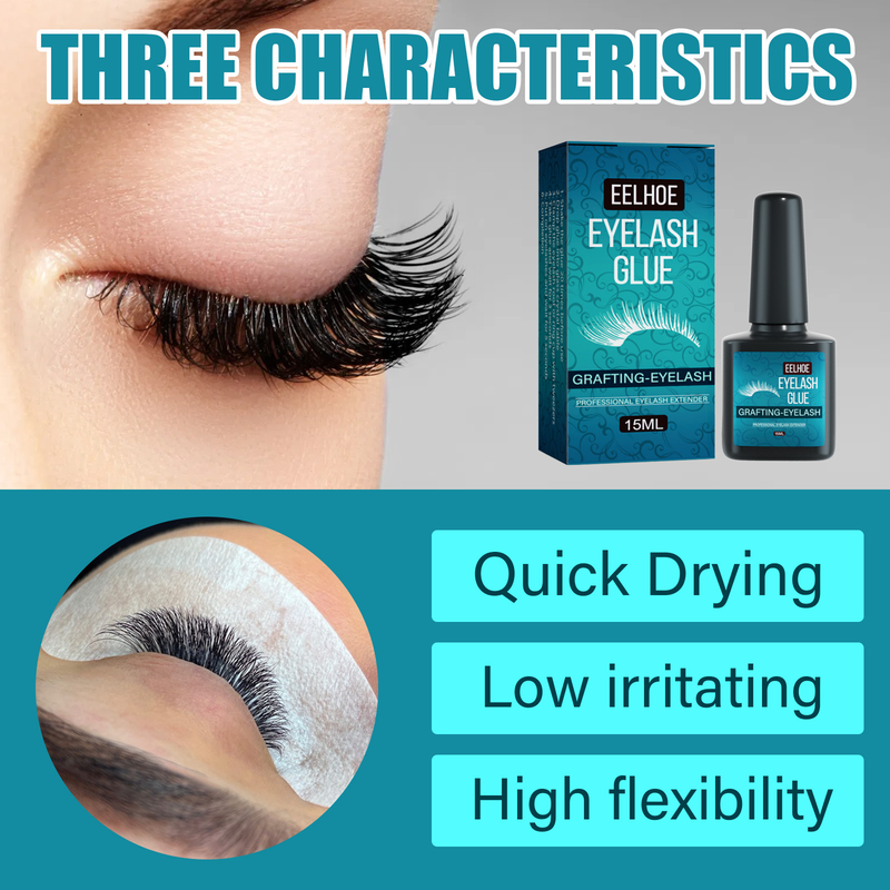 EELHOE grafting gentle, low sensitivity, quick drying, is waterproof, without marks, and beautiful makeup eyelash glue_voghion.com