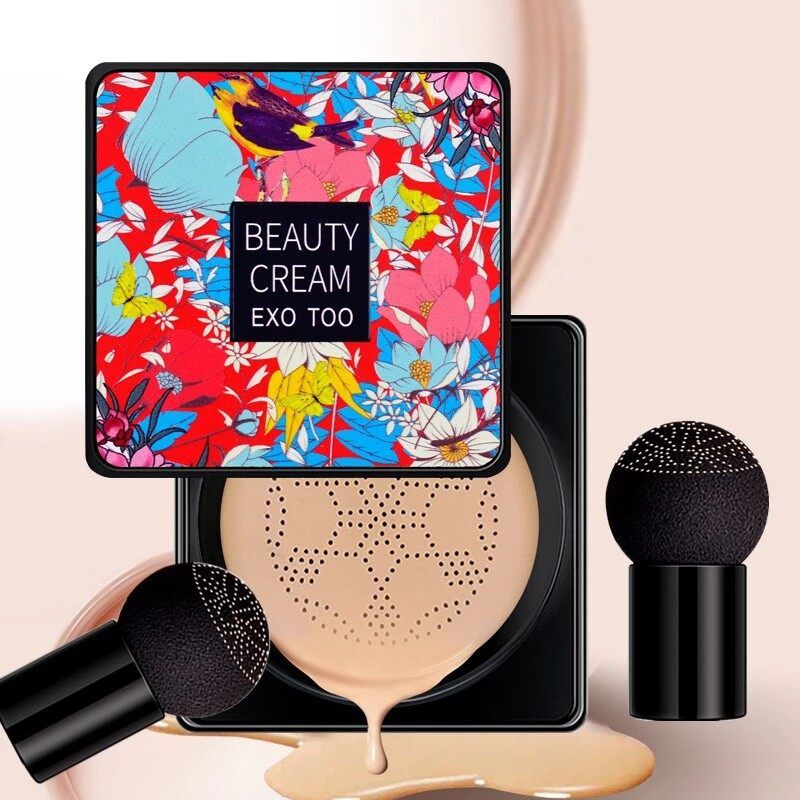 READY STOCK HOT SALE Mushroom Head Air Cushion BB Concealer Foundation CC Cream Brightens Skin Ivory & Natural Color_voghion.com