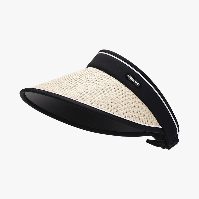 Summer Straw Weaving Outdoor Cycling UV Protection Travel Weaving Sunshade Empty Top Hat Women's Vinyl Sunscreen Sun Hat_voghion.com