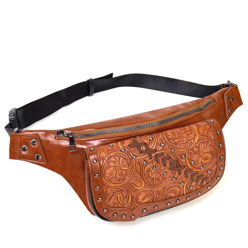Bolsos de mujer, nuevo bolso de cintura retro con estampado bohemio de Maillard, con personalidad y todo a juego._voghion.com